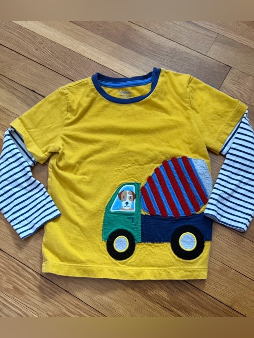 Baby Boden 3-4Y Sprout Appliqué Long Sleeve Shirt